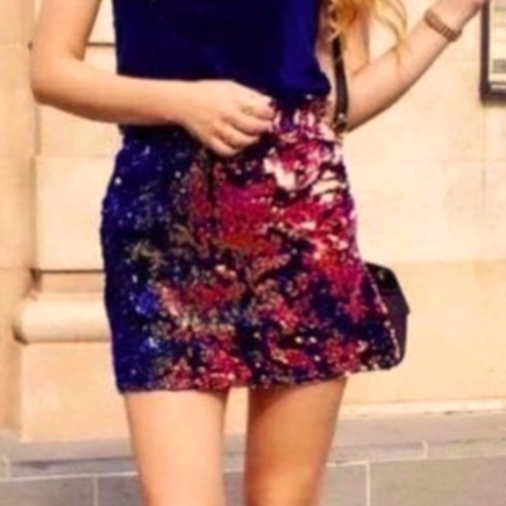 Zara Multicolor Sequin Mini Skirt - Picture 14 of 16